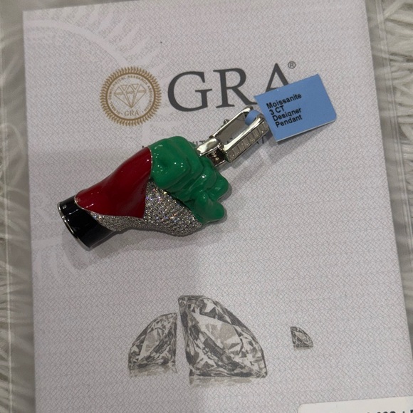 Exclusive VVS GRA-Certified 3-Carat Custom Palestine Pendant, Palestinian charm - Picture 4 of 5